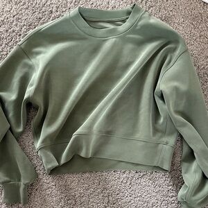 Lulu Super Soft Green Cropped Sweatshirt